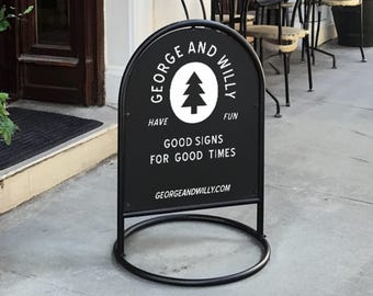 Steel A-Frame Menu Board | Outdoor Double-Sided Sign for Restaurant & Cafe | Weatherproof Business Advertising |Custom Powder-Coated Signage