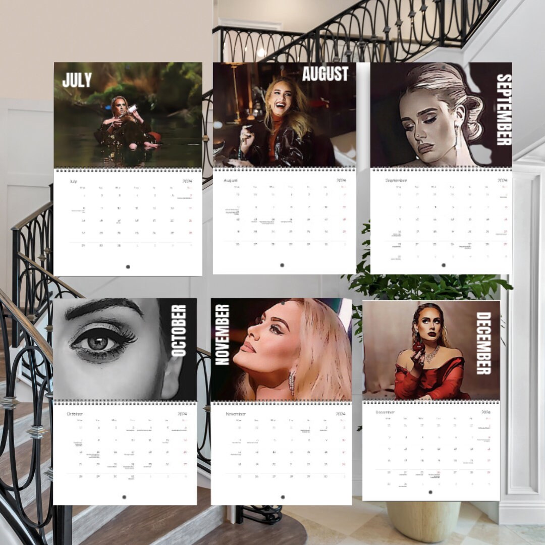 Adele Calendar 2024, Gift idea 2024 Calendars sold by Reverse Kendra