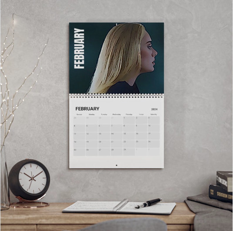 Adele Calendar 2024, Gift Idea, Easy on Me Vibes, Wall Decor, Wall