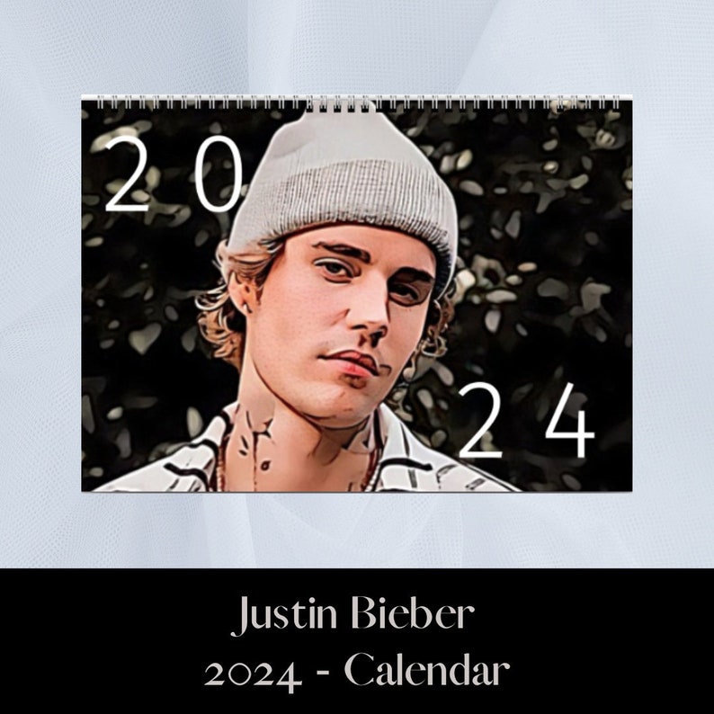 Justin Bieber Calendar 2024, Gift Idea, Belieber Vibes, Wall Decor