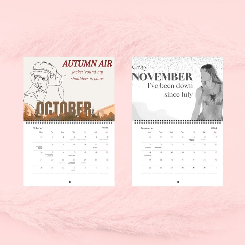 Taylor Swift Calendar the Eras 2024 Swiftie Gift Idea Etsy Australia