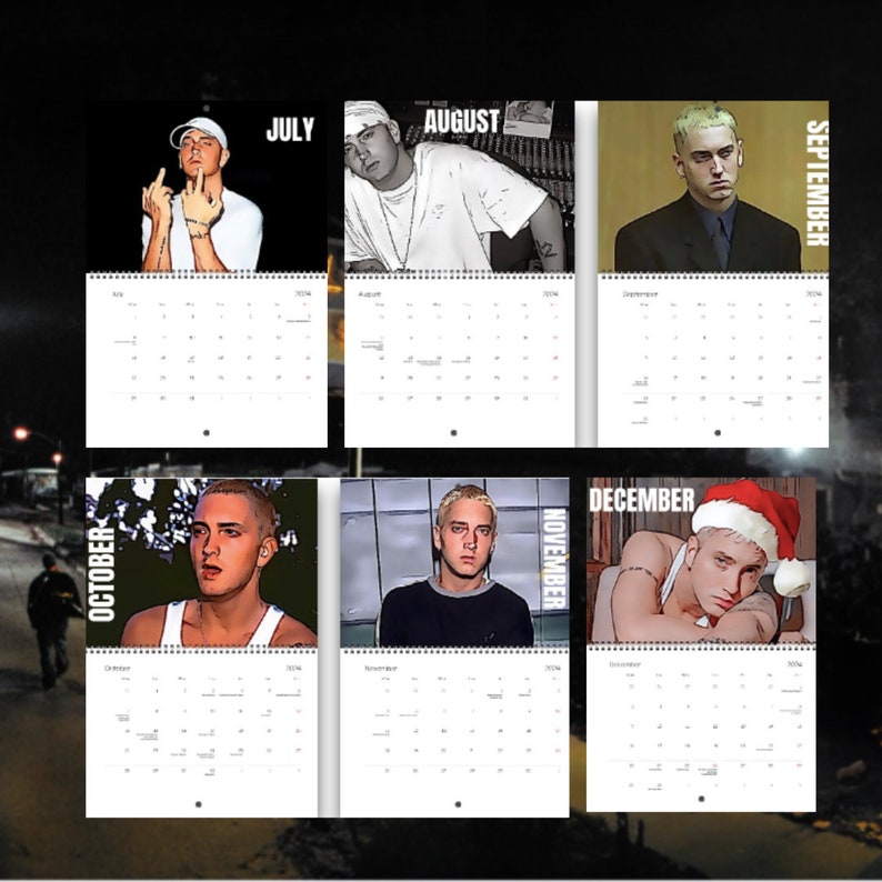 Eminem Calendar 2024, Gift Idea, Slim Shady Vibes, Wall Decor, Wall