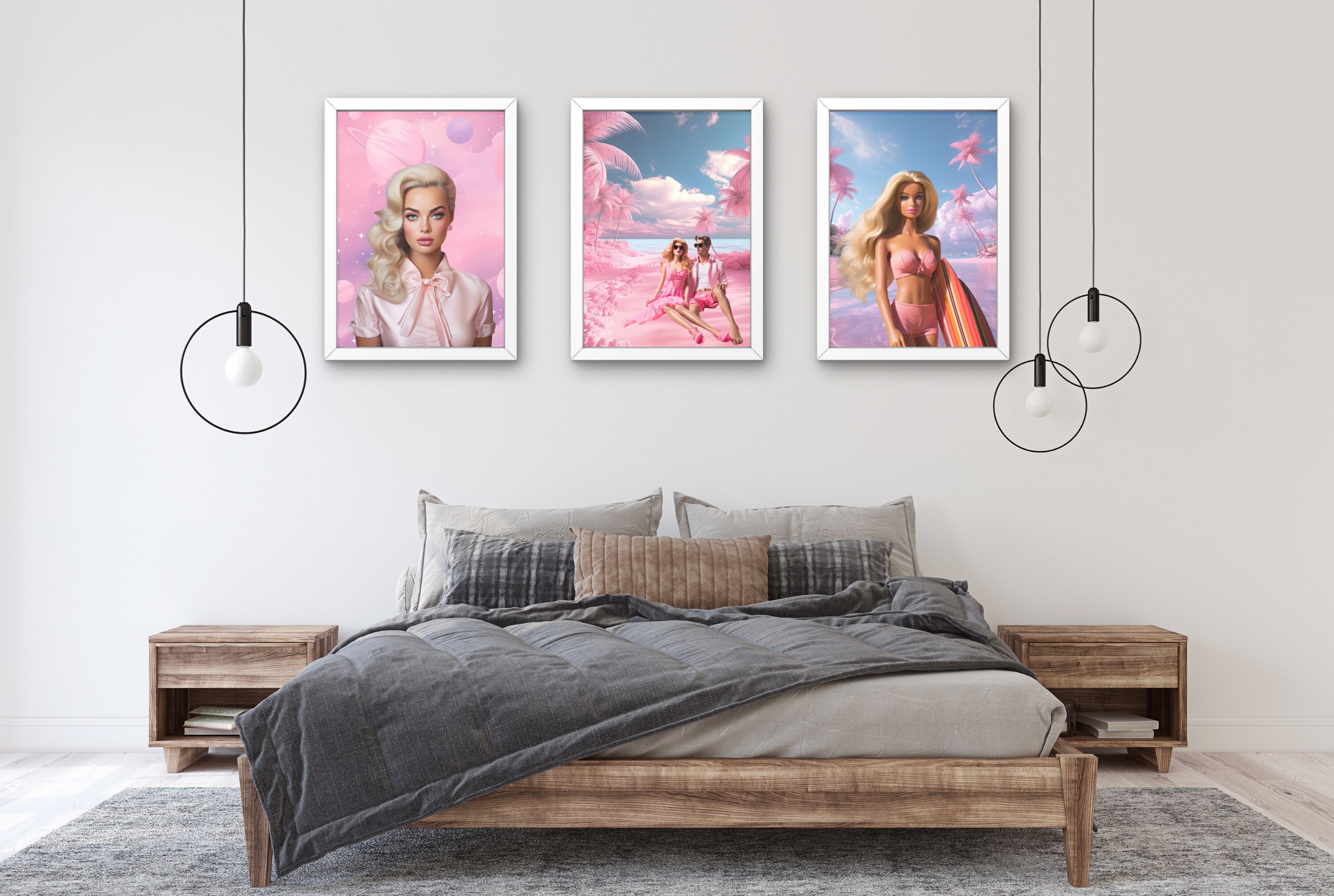 Set of 7 Barbie Wall Art Set Vintage Barbie Dolls Digital Etsy