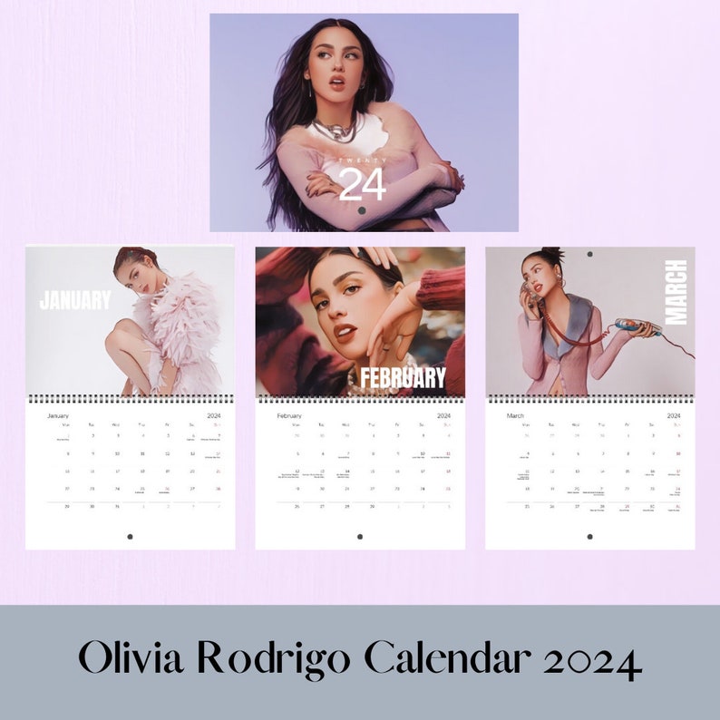 Olivia Rodrigo Calendar 2024 Gift Idea Christmas Gift Wall Etsy