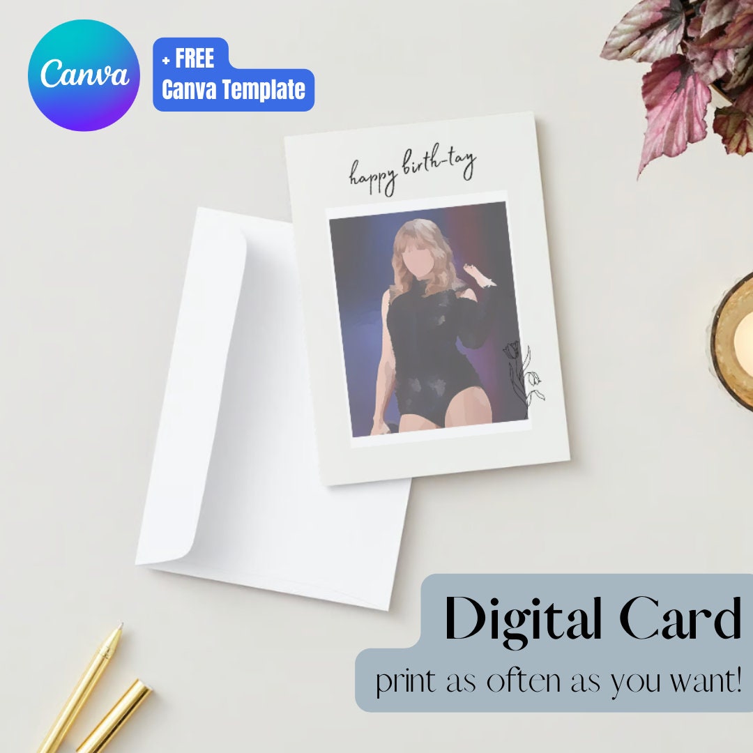 Reputation Taylor Swift Birthday Card, Printable Greeting Card, Swiftie