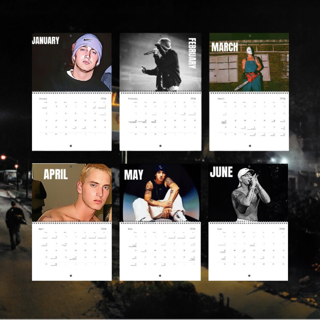 Eminem Calendar 2024, Gift idea, Slim Shady 2024 Calendars sold by
