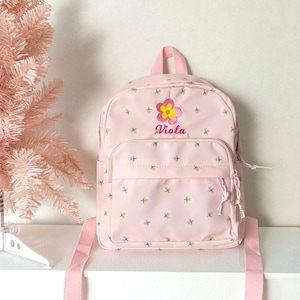 Kids Backpack, Floral Backpack, Personalized Toddler Backpack, Flower Preschool Book Bag, Kids Backpack for Girl, Christmas Gifts for Girl