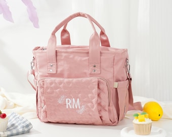 Monogrammed Insulated Lunch Bag: Personalized Quilted Cooler Tote