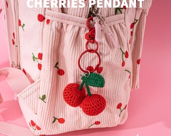 Personalized Cherries Corduroy Backpack, Custom Name Toddler  display picture 3