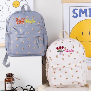 Kids Backpack, Personalized Toddler Backpack, Monogrammed Backpack, Kids School Bag, Floral Backpack, Girls School Bag, Floral Book Bag