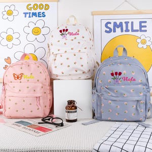 Floral Backpack, Personalized Toddler Backpack, Monogrammed Backpack, Kids School Bag, Backpack for Kids, Girls School Bag, Girls Book Bag