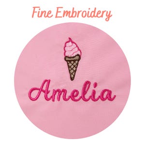 Custom Embroidered Lunch Bag: Insulated Drawstring Bag, Ice Cream & Cupcake Design image 6