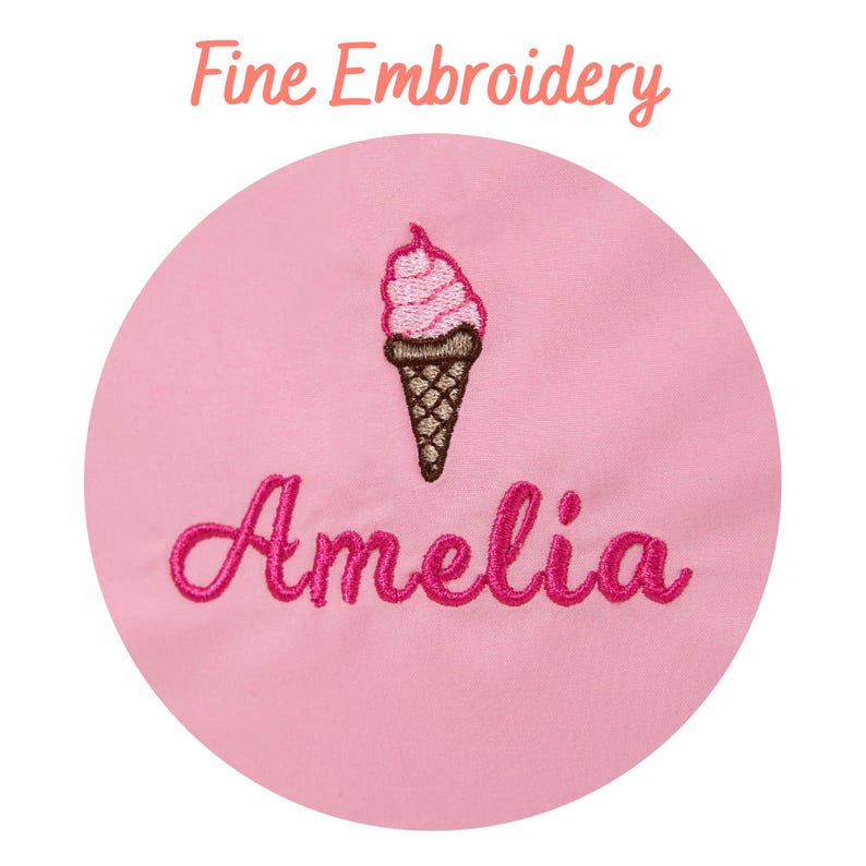 Custom Embroidered Lunch Bag: Insulated Drawstring Bag, Ice Cream & Cupcake Design image 6
