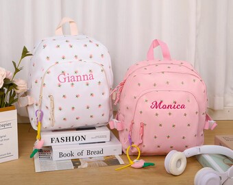 Personalized Floral Kids Backpack - Name Embroidery for Toddlers & Preschoolers - Back to School Gift, Birthday Gift for Girls