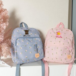 Floral Backpack, Personalized Toddler Backpack, Flower Kids Backpack, Preschool Book Bag, Kids Backpack for Girl, Christmas Gifts for Girl