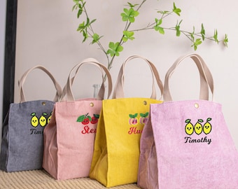 Personalized Embroidered Lunch Bag: Insulated Custom Tote