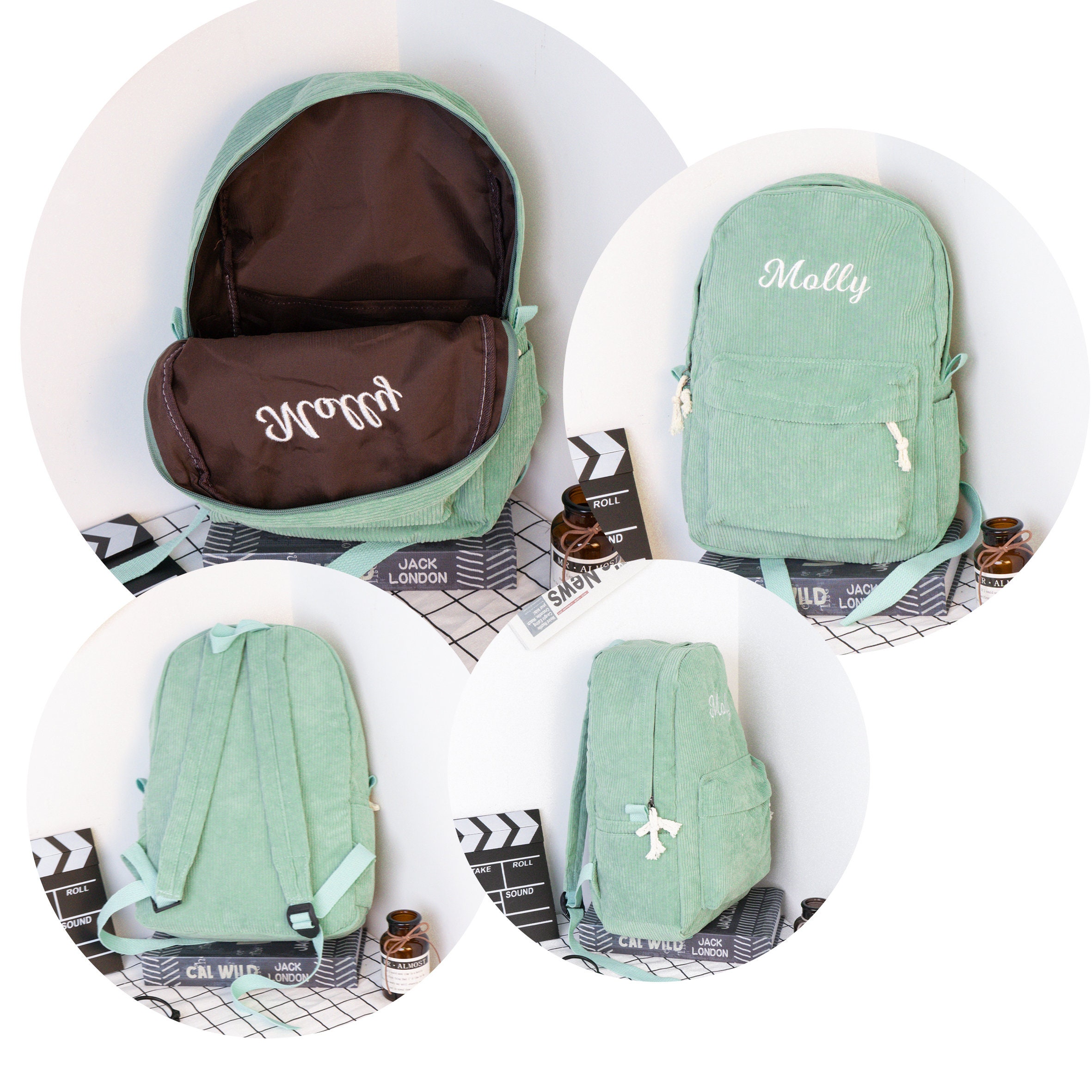 Personalized Corduroy Kids Backpack: Custom Embroidered School Bag - Etsy