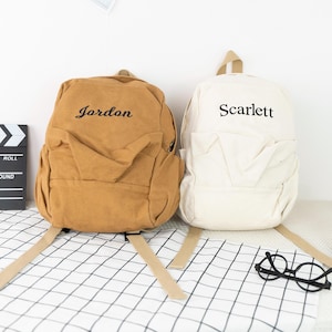 Kids Canvas Backpack, Personalized Mini Backpack, Unisex backpack, Design Your Own Custom Bag and Choose Your Patches, Perfect Gift for Kids