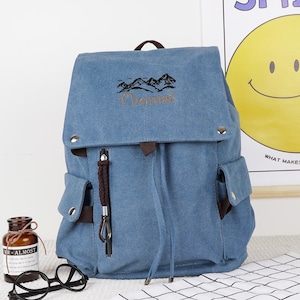 Canvas Backpack, Vintage Travel Backpack, Travel Hiking Bag, Vintage Rucksack, Travel Backpack, Adventure Canvas Bookbag, Camping Backpack