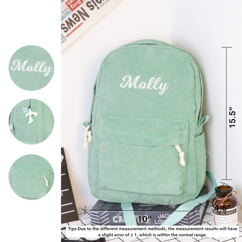 Personalized Corduroy Kids Backpack: Custom Embroidered School Bag - Etsy