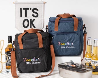 Personalized Teacher Lunch Bag: Embroidered Cooler Bag Gift
