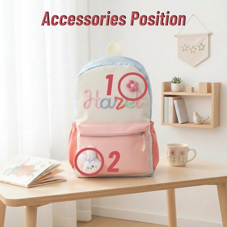 Personalized Color Block Toddler Backpack with Custom Name - Kids School Bag image 12