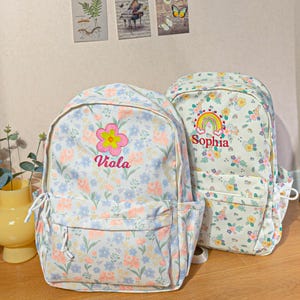Kids Backpack, Floral Backpack, Personalized Toddler Backpack, Flower Preschool Book Bag, Kids Backpack for Girl, Christmas Gifts for Girl