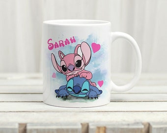 Mug stitch personnalisé , tasse enfant, stitch et angel,  mug personnalisable à offrir, tasse prénom personnalisé