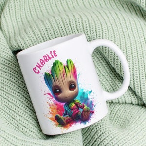 Taza Groot personalizada, taza para niños, tema Groot, taza personalizable para ofrecer, taza personalizada con el nombre