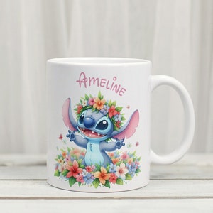 Personalisierte Tasse mit Maschen, Tasse für Kinder, Maschen schlafen, anpassbare Tasse zum Verschenken, personalisierte Tasse mit Vornamen