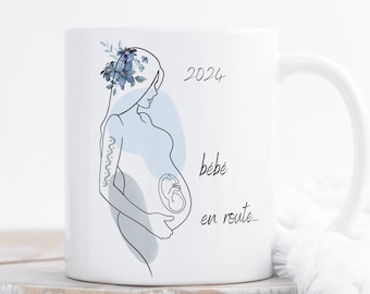 Personalized pregnancy announcement mug "Baby on the way" Personalized gift - personalized mug