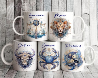 Astrological sign mug - horoscope mug - libra, cancer, leo, sagittarius, pisces, capricorn, gemini, taurus, virgo, christmas gift