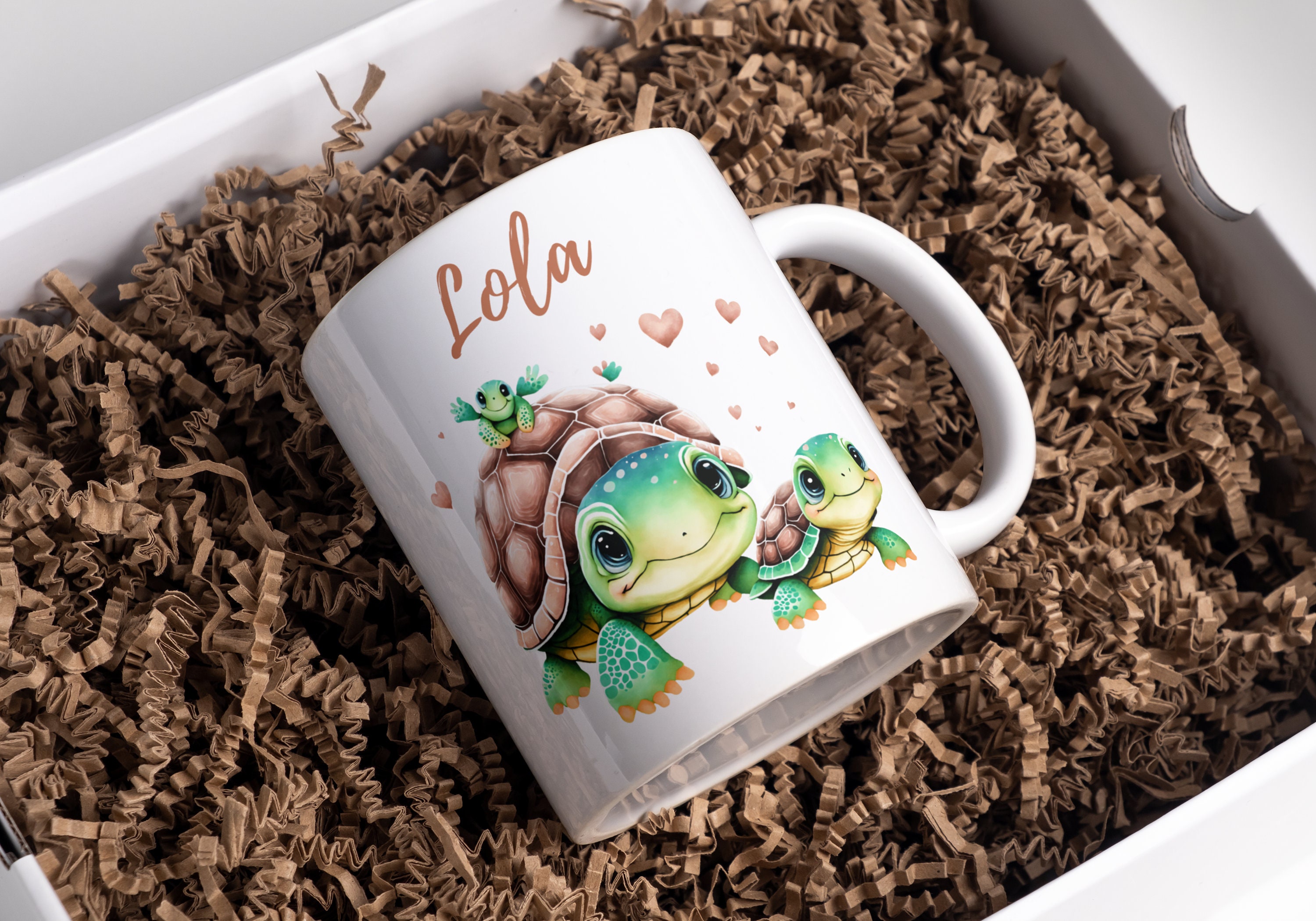 Tazza Personalizzata Con Motivo Tartaruga – Ceramica Verde, Personalizzabile Con Nome E Messaggio, Regalo Unico Per Compleanni E Natale - 6