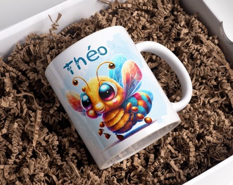 Bee child mug, cute baby bee, customizable mug to offer