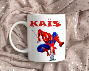 Mug personnalisé thème Spiderman, tasse enfant, Spiderman l'homme araignée,  mug personnalisé à offrir, cadeau de noël