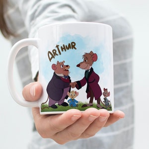 Taza Basil personalizada, taza infantil, detective Basil con nombre, taza personalizable para regalar, taza personalizada con nombre