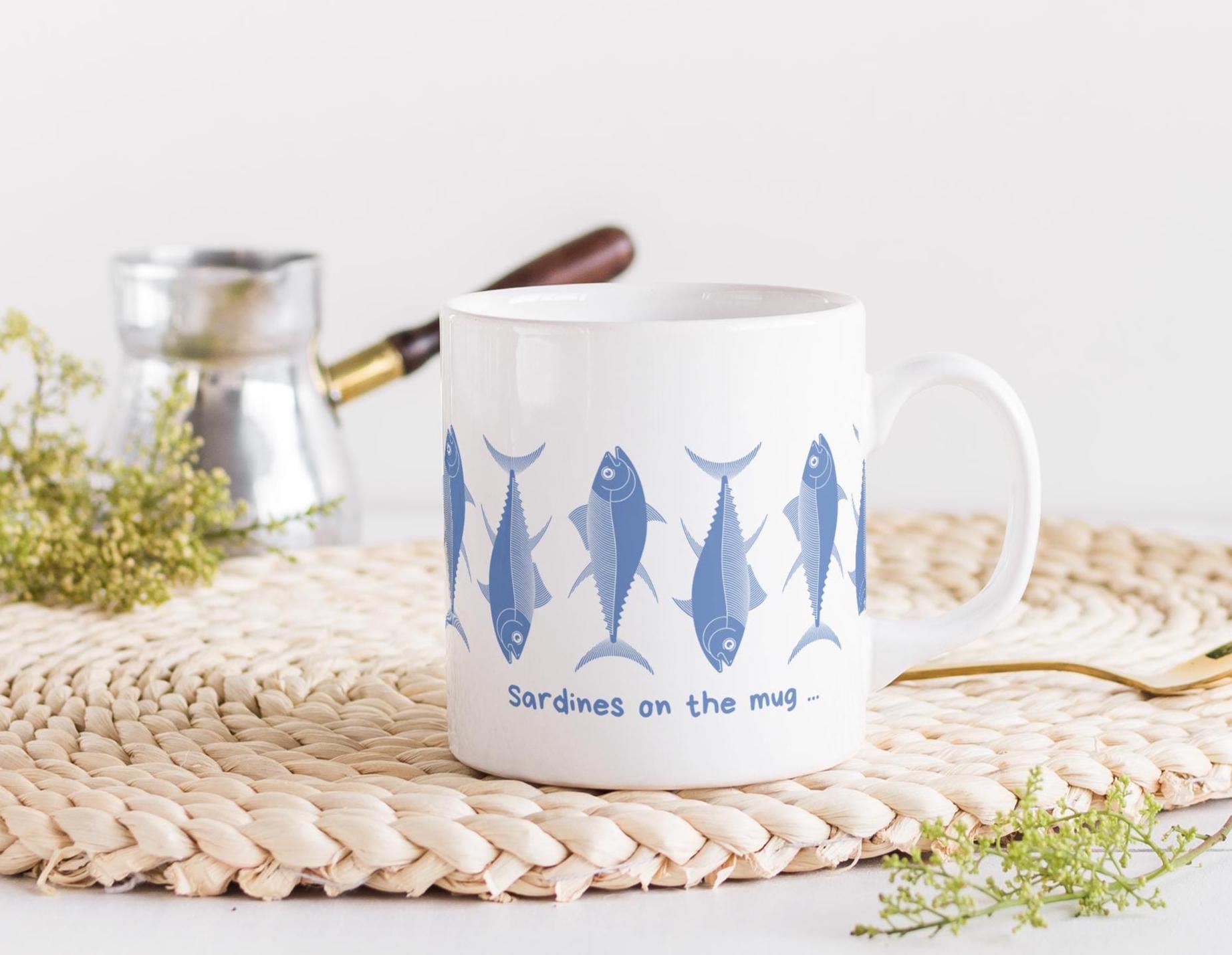 Mug "sardines on the mug" - Colorful mug, - Original design