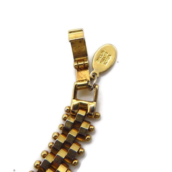 Nolan Miller Bracelet, Gold Tone Rhinestone Flexi… - image 5