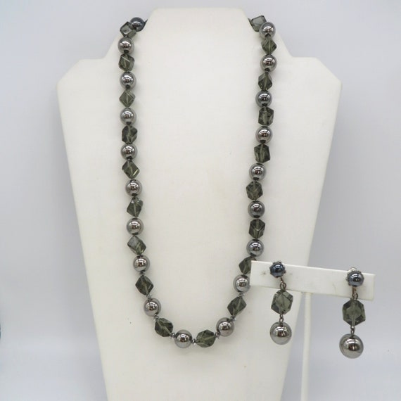 Hattie Carnegie Jewelry Set, Smoky Gray Crystal a… - image 2