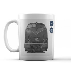Railway Mug, Locomotive V 200, Design in the Style of the 1960s