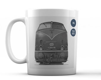 Railway Mug, Locomotive V 200, Design in the Style of the 1960s