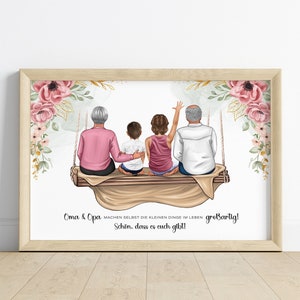 Gift for Grandma & Grandpa personalized | Family poster | Birthday | Christmas | Mother&#39;s Day | Grandparents and grandchildren family picture