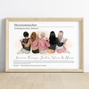 Geschenk für die besten Freundinnen personalisiert | Poster Definition Herzensmensch | Geburtstagsgeschenk | Weihnachtsgeschenk | Bild PDF