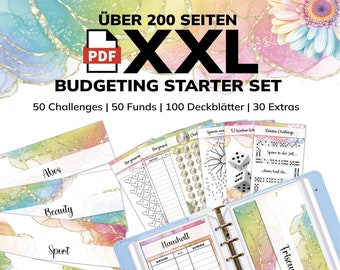 Planificador de presupuesto XXL: Kit básico para el método de portada A6 | Seguimiento de portadas | Ahorros | Carpeta de ahorros con planificador financiero en PDF | Cashstuffing Digital