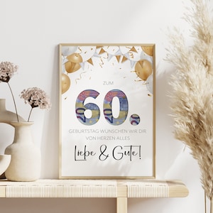 Money gift for 60th birthday last minute birthday present image Posters personal gift Digital Instant Download PDF image 6