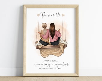 Personalized gift for best friend | This is us | Best friends Poster | Birthday Gift | Christmas Gift | Thank you | Digital download PDF