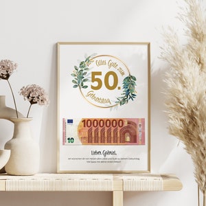 Personalisiertes Geldgeschenk zum 50. Geburtstag mit Namen