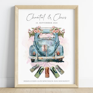 Geldgeschenk Hochzeit personalisiert | Hochzeitsgeschenk Auto zur Hochzeit | Digitaler PDF Download Last Minute | Geschenk für das Brautpaar