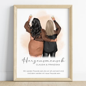 Geschenk für die beste Freundin personalisiert plus size | beste Freundinnen Poster | Geburtstagsgeschenk | Weihnachtsgeschenk | PDF digital