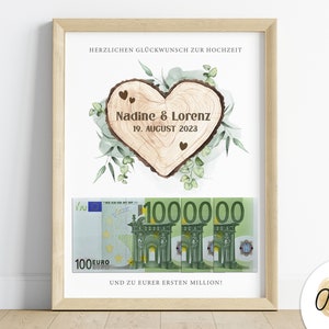 Personalized money gift for a wedding: first million | Bridal couple gift | Wedding gift | Digital download | Wedding gift